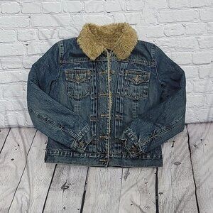 Gap XS Vintage denim jacket with fur liner